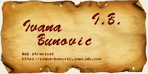 Ivana Bunović vizit kartica